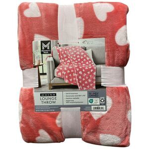 Member's Mark Soft & Luxurious Generously Sized 60" x 70" Lounge Throw - Hearts